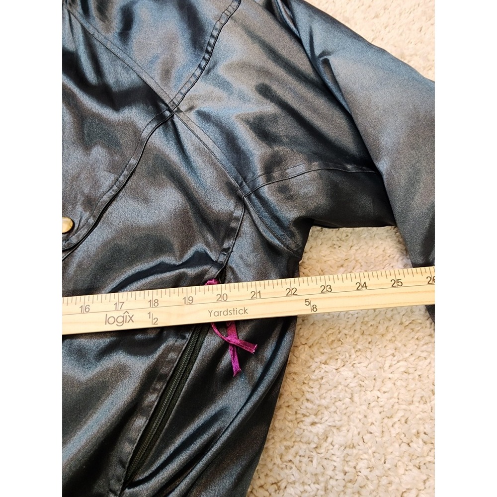 VINTAGE Pro Gear 90s Winter Ski Jacket Satin Nylon Womens Size Medium Jade Green - Picture 3 of 16